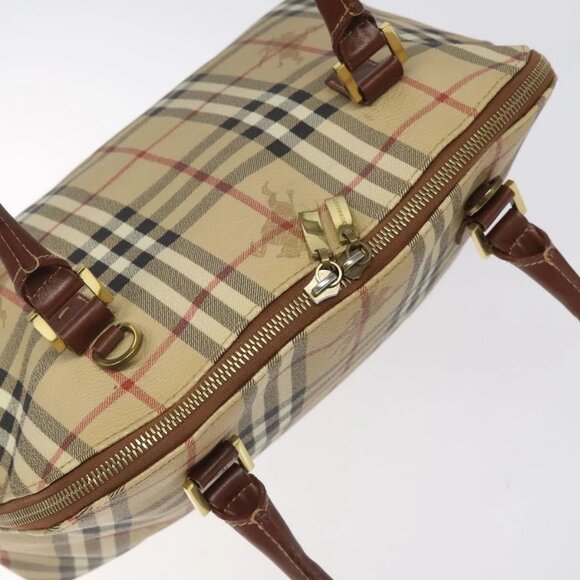 BURBERRY Nova Check Hand Bag PVC Beige Auth 115924 - Picture 7 of 16